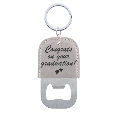 Personalized Genuine Leather Bottle Opener Keyring