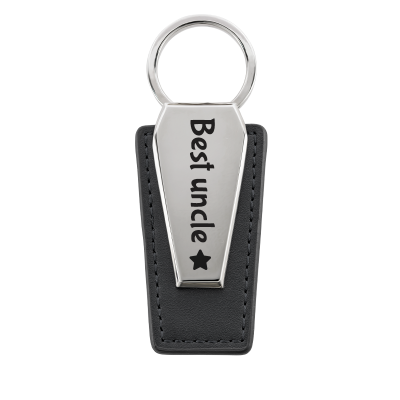 Personalized Leather Keyring with Metal Plate