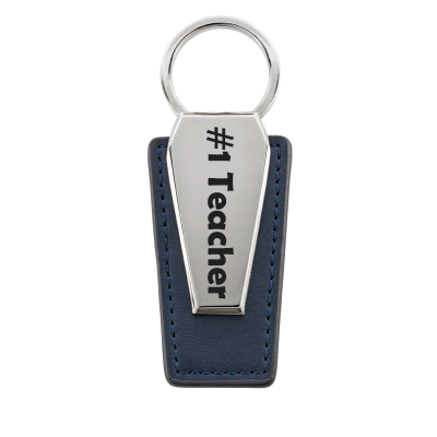 Personalized Leather Keyring with Metal Plate
