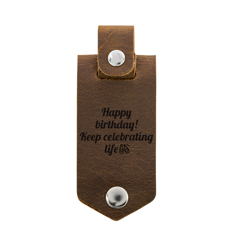 Personalized Genuine Leather Photo Holder Keyring