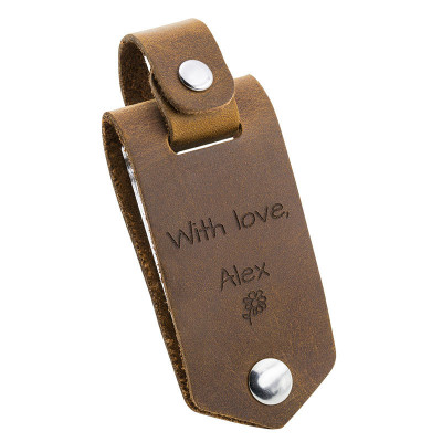 Personalized Genuine Leather Photo Holder Keyring Personalized Genuine Leather Photo Holder Keyring