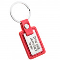 Personalized Engraved Rectangle Keyring with Leather