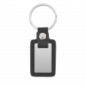 Personalized Engraved Rectangle Keyring with Leather
