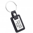 Personalized Engraved Rectangle Keyring with Leather