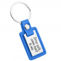 Personalized Engraved Rectangle Keyring with Leather