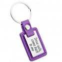 Personalized Engraved Rectangle Keyring with Leather