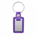 Personalized Engraved Rectangle Keyring with Leather