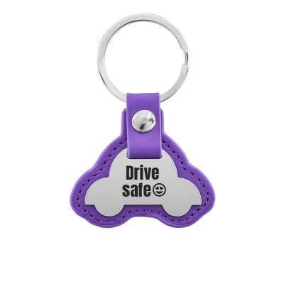 Personalized Engraved Car Keyring with Leather