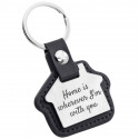 Personalized Engraved House Keyring with Leather