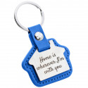 Personalized Engraved House Keyring with Leather