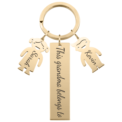 Engraved Rectangle Personalized Keyring with...