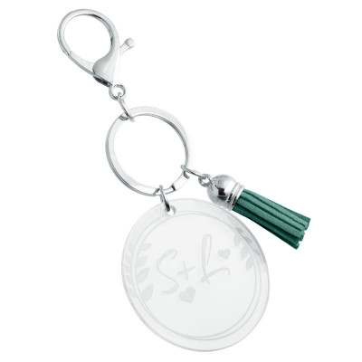 Personalized Acrylic Keyring with Tassel -...