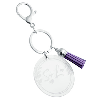 Personalized Acrylic Keyring with Tassel -...