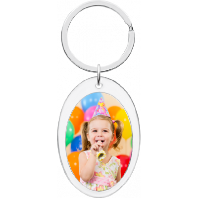 Personalized Acrylic Photo Keyring - Oval