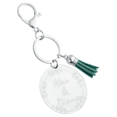 Personalized Acrylic Keyring with Tassel -...