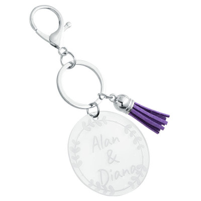 Personalized Acrylic Keyring with Tassel -...