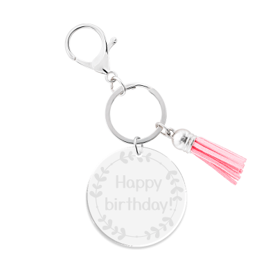 Personalized Acrylic Keyring with Tassel -...