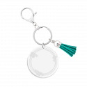 Personalized Acrylic Keyring with Tassel - Ornamental Design