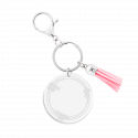 Personalized Acrylic Keyring with Tassel - Ornamental Design