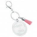 Personalized Acrylic Keyring with Tassel - Ornamental Design
