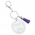 Personalized Acrylic Keyring with Tassel - Ornamental Design