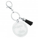 Personalized Acrylic Keyring with Tassel - Ornamental Design