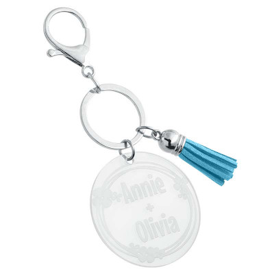 Personalized Acrylic Keyring with Tassel -...