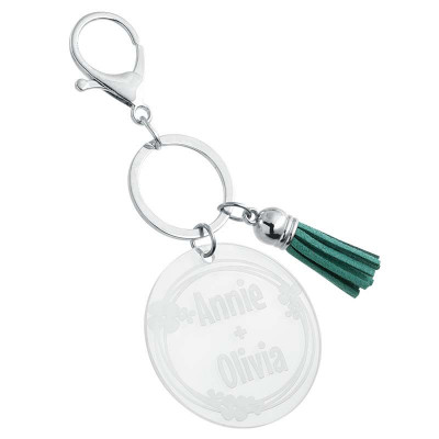 Personalized Acrylic Keyring with Tassel -...
