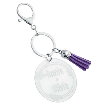 Personalized Acrylic Keyring with Tassel -...