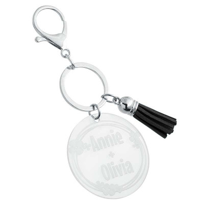 Personalized Acrylic Keyring with Tassel -...