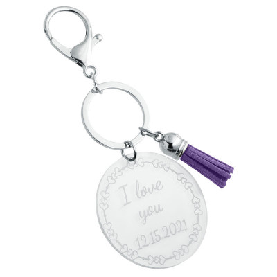 Personalized Acrylic Keyring with Tassel - Cute...