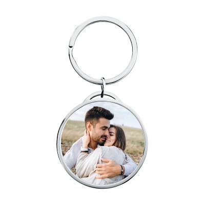 Personalized Luxury Circle Keyring with Photo