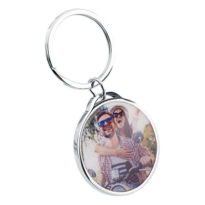 Personalized Luxury Circle Keyring with Photo