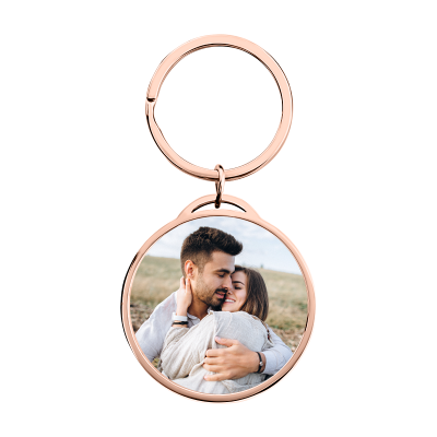 Personalized Luxury Circle Keyring with Photo