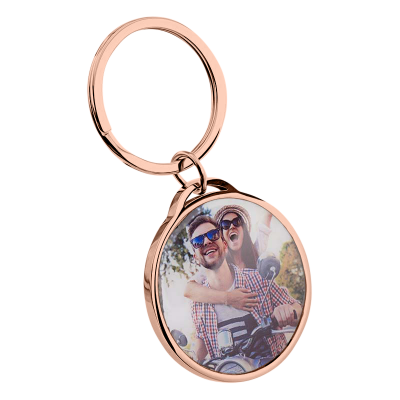 Personalized Luxury Circle Keyring with Photo