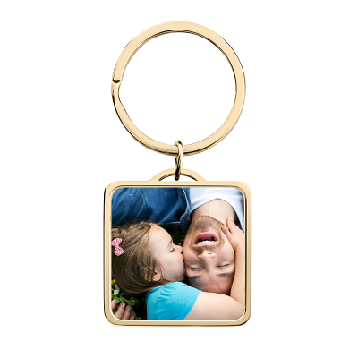 Personalized Luxury Square Keyring with Photo