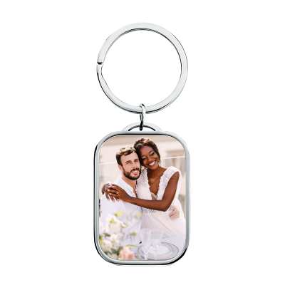 Personalized Luxury Rectangle Keyring with Photo