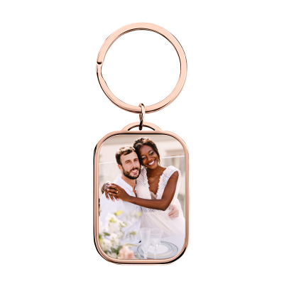 Personalized Luxury Rectangle Keyring with Photo