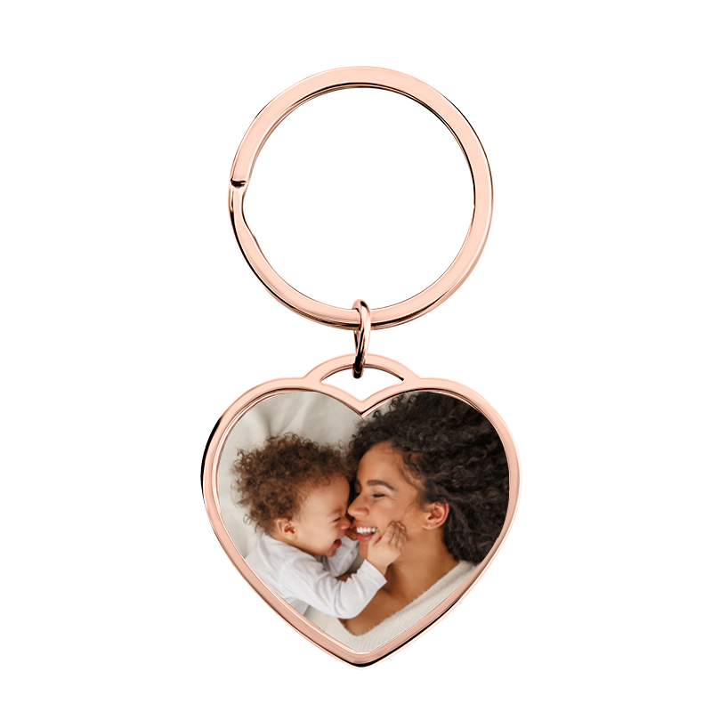 Personalized Luxury Heart Keyring with Photo