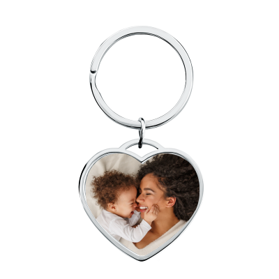 Personalized Luxury Heart Keyring with Photo
