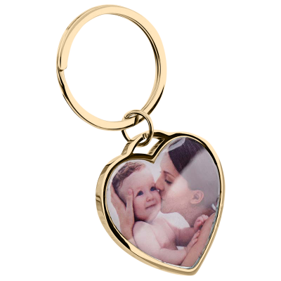 Personalized Luxury Heart Keyring with Photo