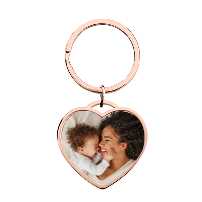 Personalized Luxury Heart Keyring with Photo