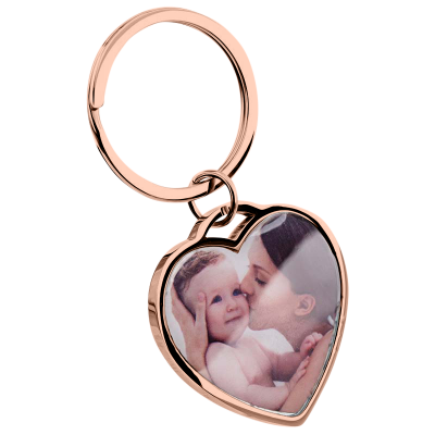 Personalized Luxury Heart Keyring with Photo