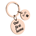 2 Circles Personalized Engraved Keychain