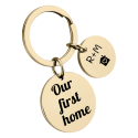 2 Circles Personalized Engraved Keychain