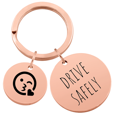 2 Circles Personalized Engraved Keychain