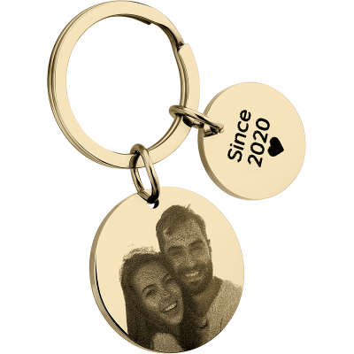 Personalized 2 Circles with Photo Engraved...