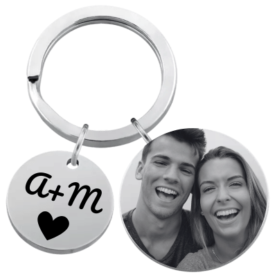 Personalized 2 Circles with Photo Engraved...