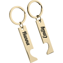 Personalized Couple Heart Engraved Keyrings
