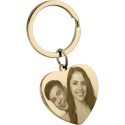 Personalized Heart Photo and Text Engraved Keyring